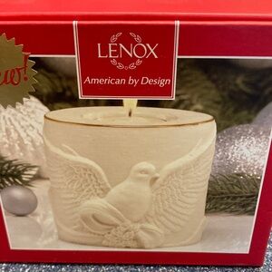 Lenox Ivory Candle Holder with Dove Motif